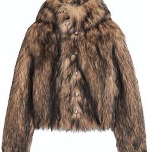 Paco Rabanne x H&M Women's Faux Fur Jacket - Brown